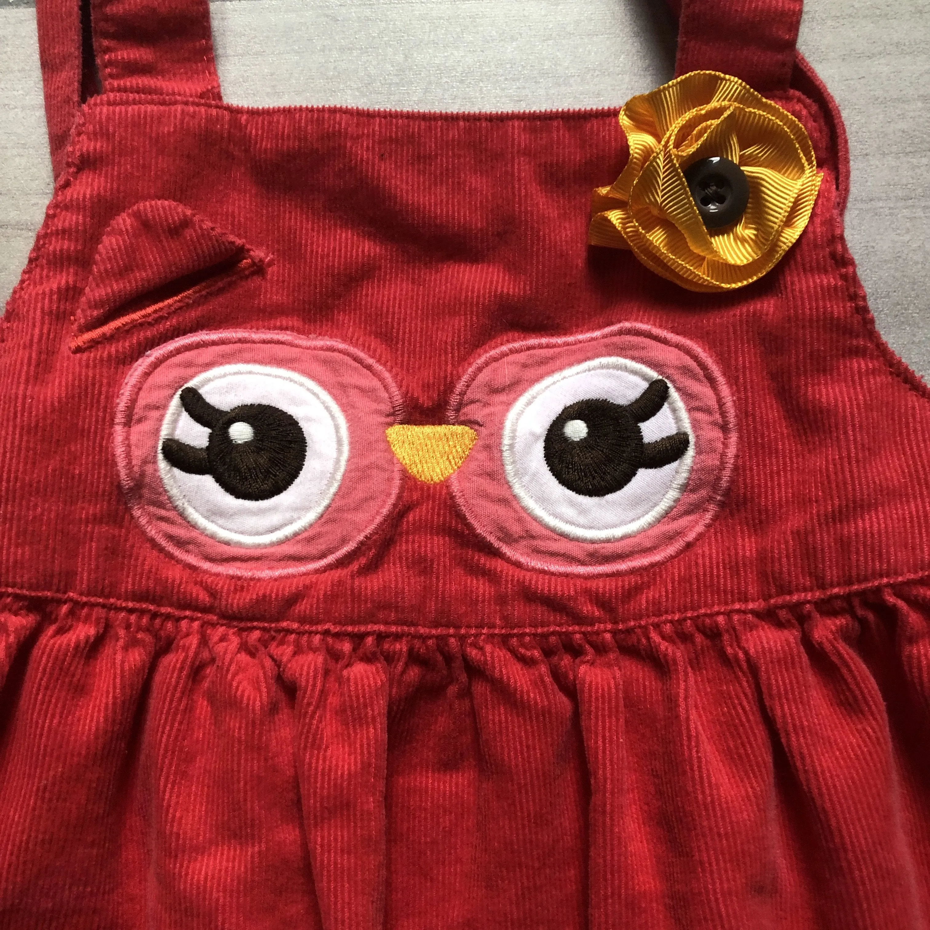 Gymboree Coral Corduroy Owl Jumper