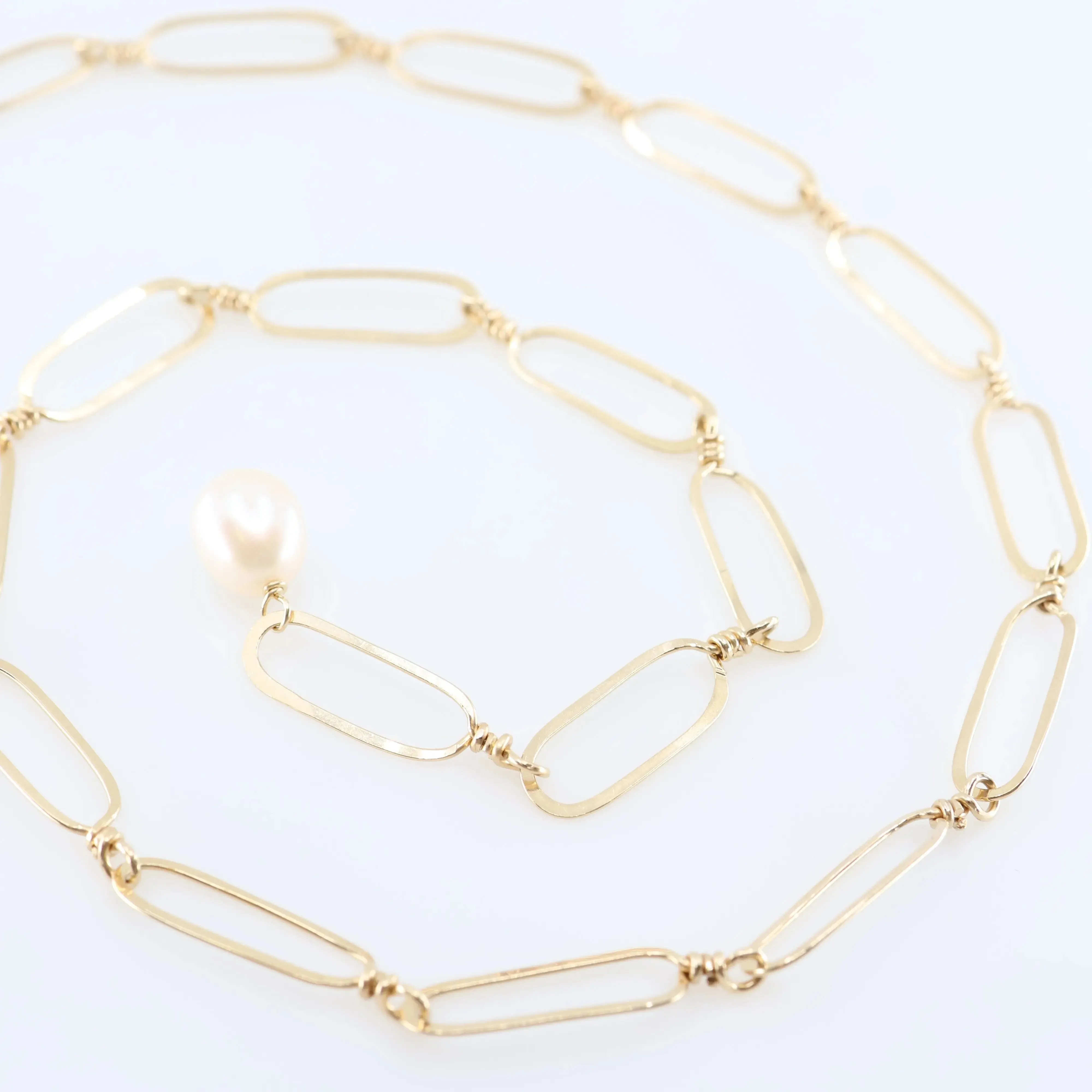 Hand Forged Paperclip Statement Chain Necklace