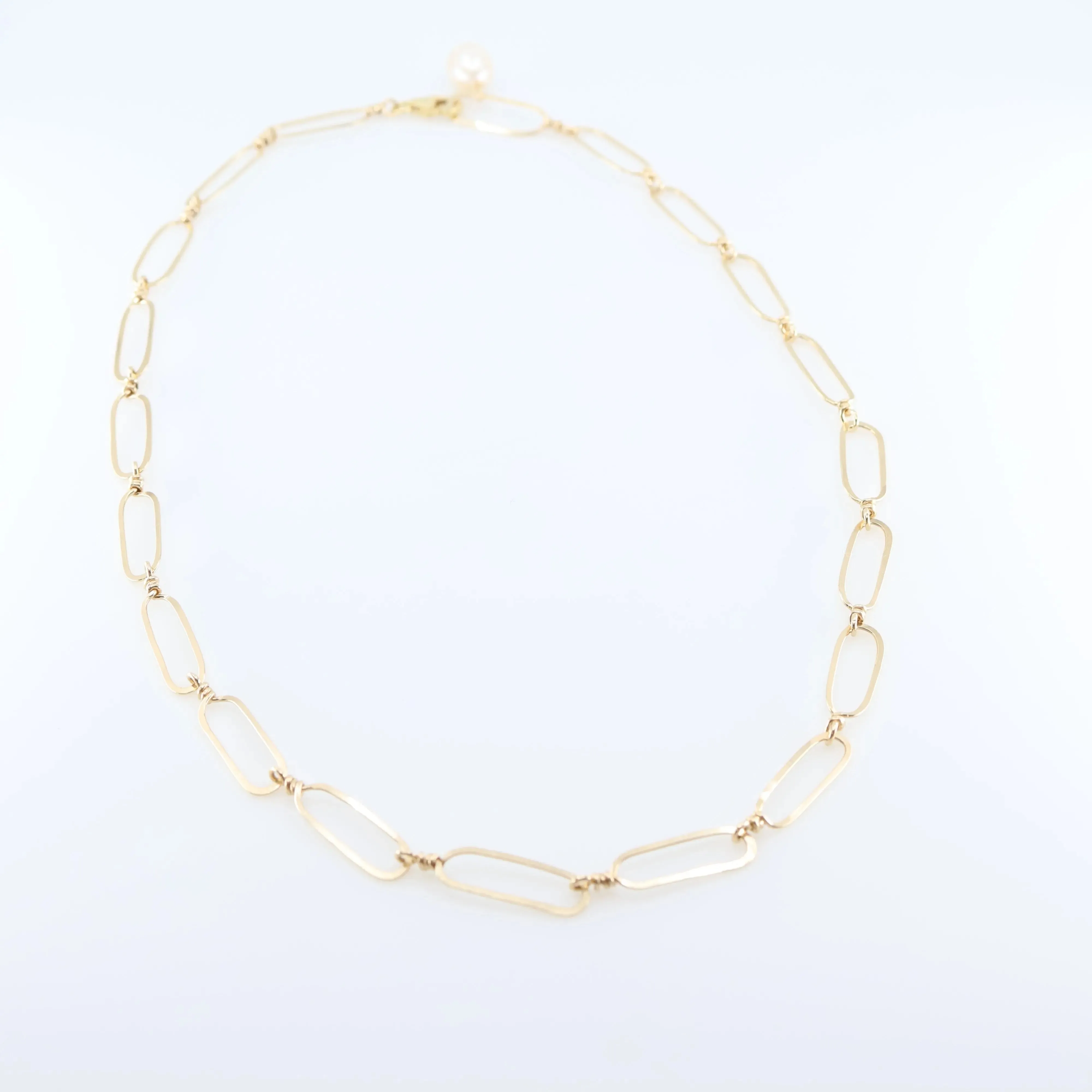 Hand Forged Paperclip Statement Chain Necklace