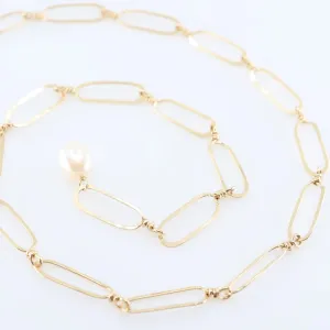 Hand Forged Paperclip Statement Chain Necklace