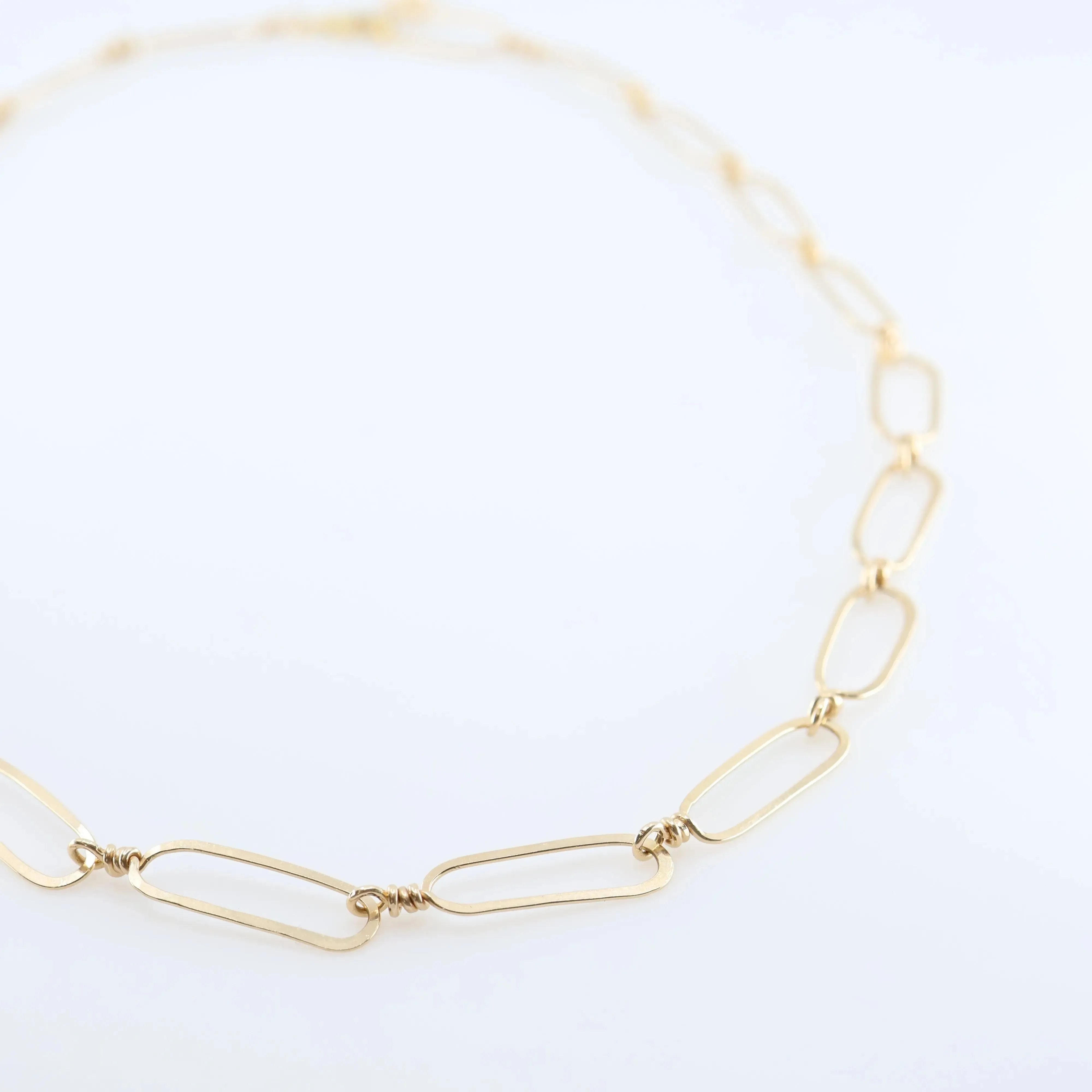 Hand Forged Paperclip Statement Chain Necklace