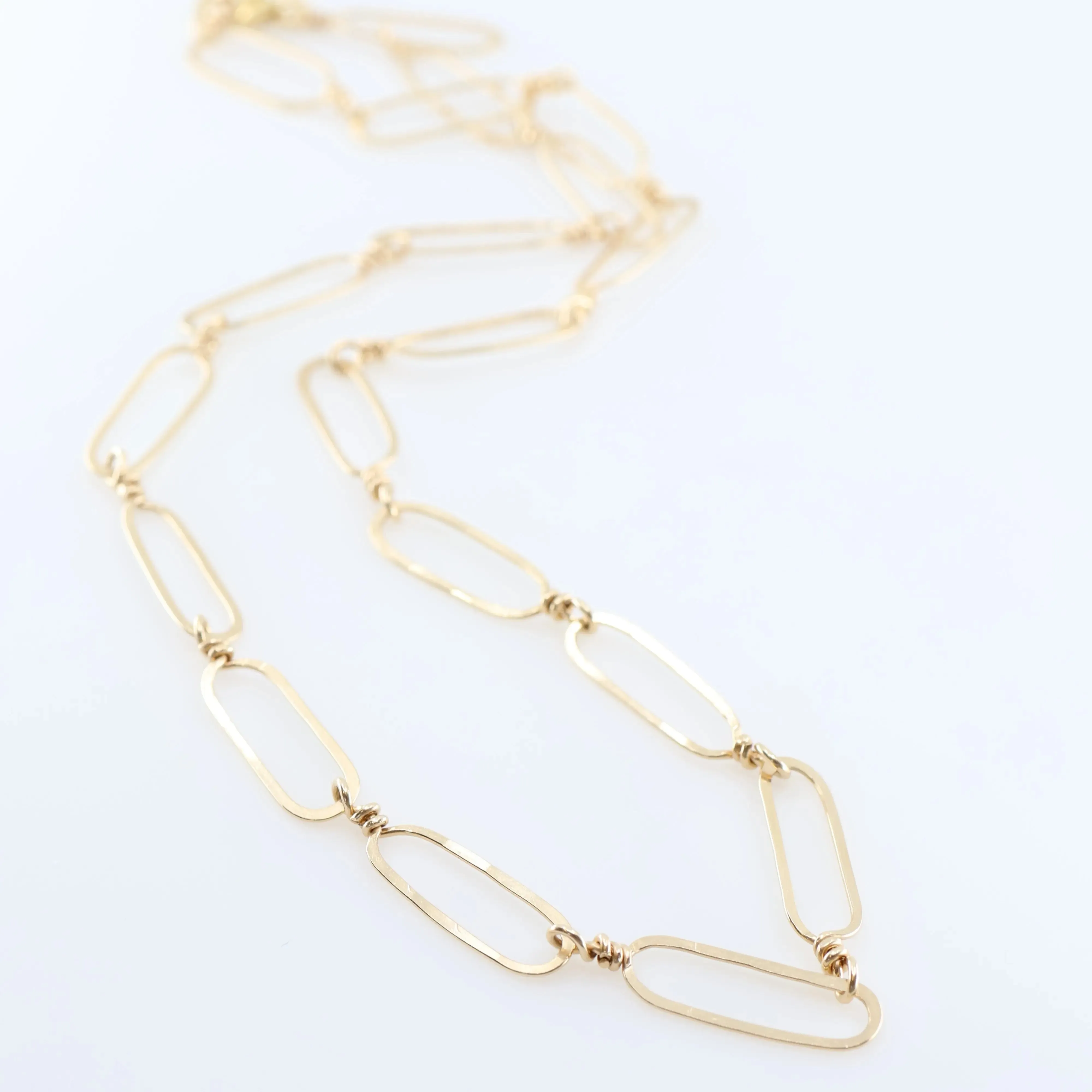 Hand Forged Paperclip Statement Chain Necklace