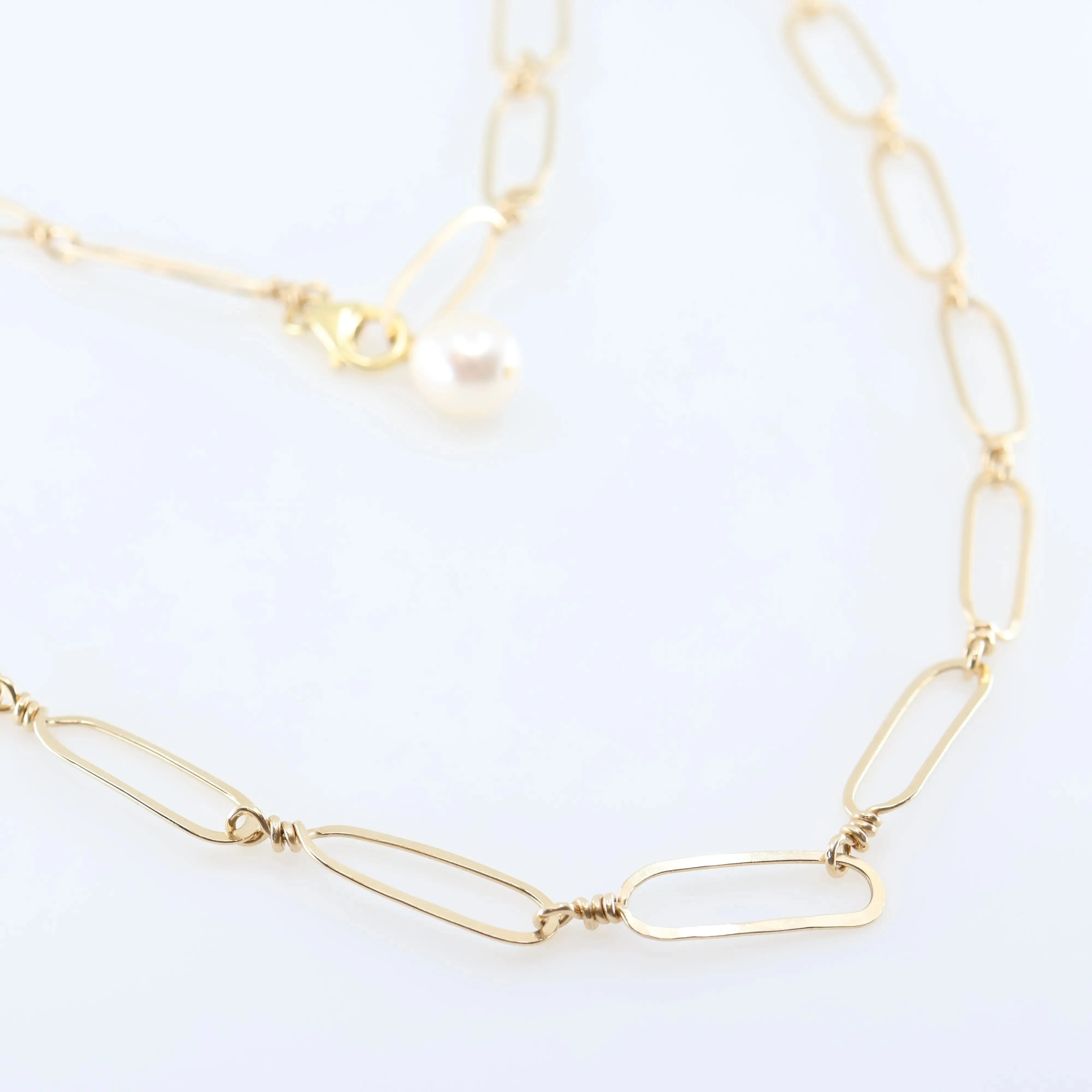 Hand Forged Paperclip Statement Chain Necklace