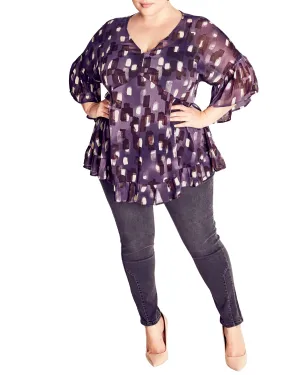 Harlow Frill Tunic | Moody Brushstroke