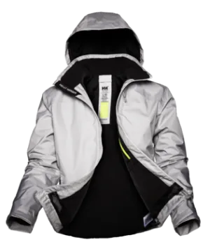Helly Hansen Unisex Crew Hooded Midlayer Sailing Jacket - Grey Fog