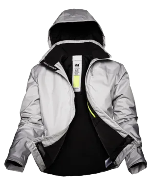 Helly Hansen Unisex Crew Hooded Midlayer Sailing Jacket - Grey Fog