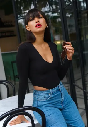 HÁI High Thigh Long Sleeve Bodysuit