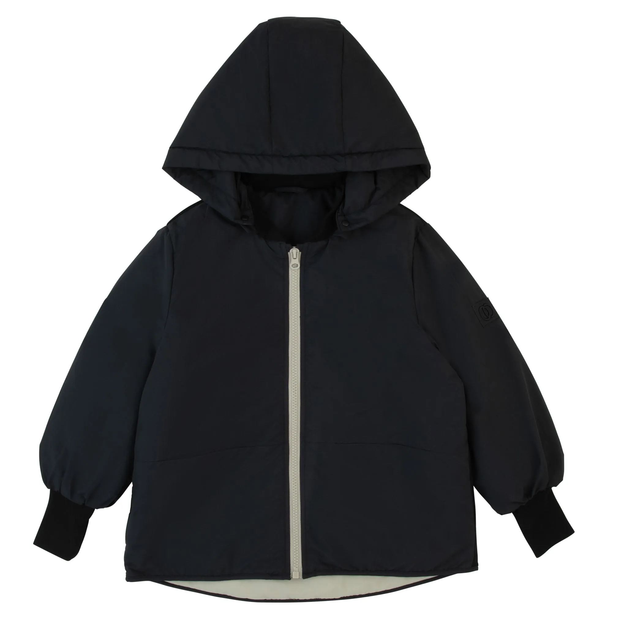jacket puffer with colored zipper - black/taupe