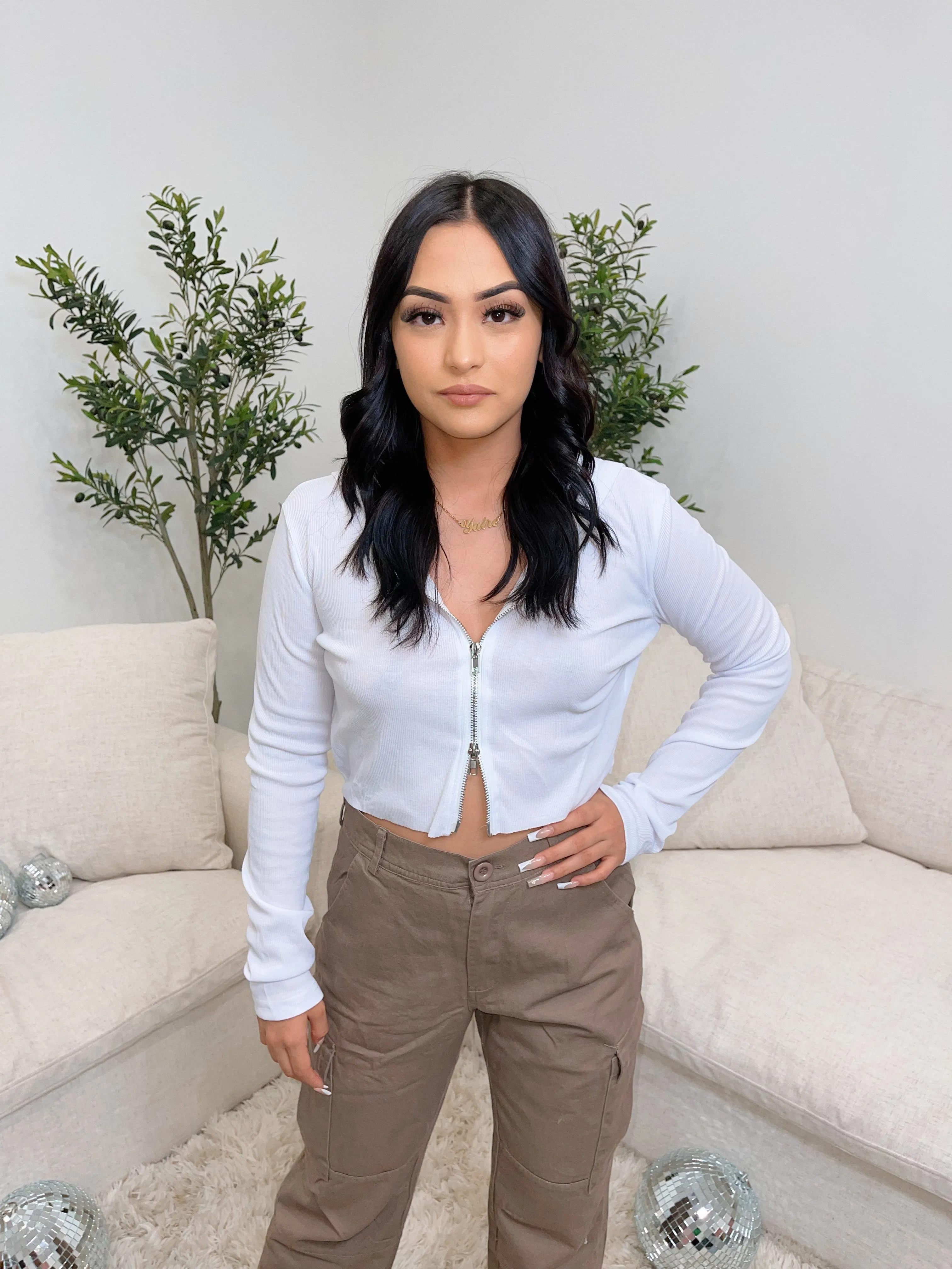 Jhene Cropped Jacket (White)
