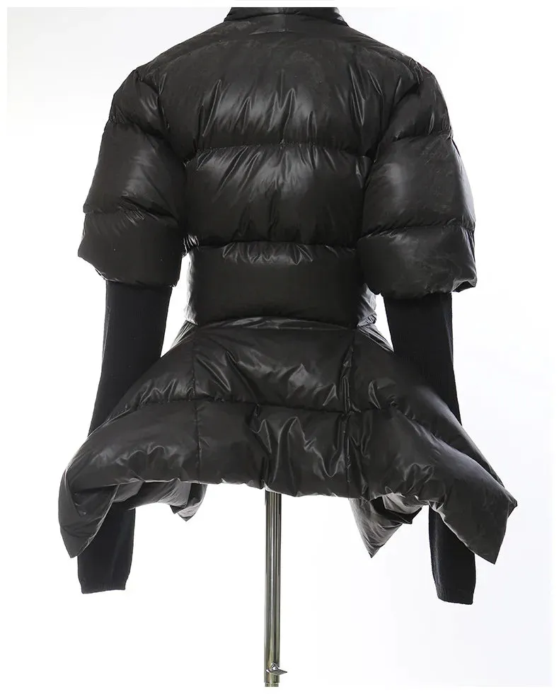 Knitted Quilted Parka Puffer Jacket