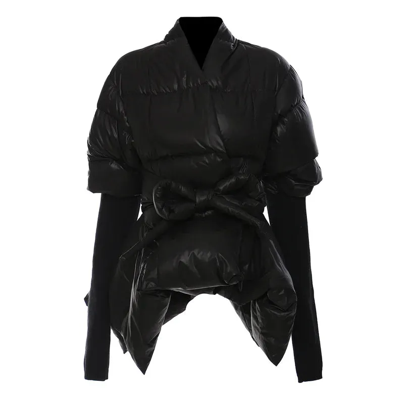 Knitted Quilted Parka Puffer Jacket
