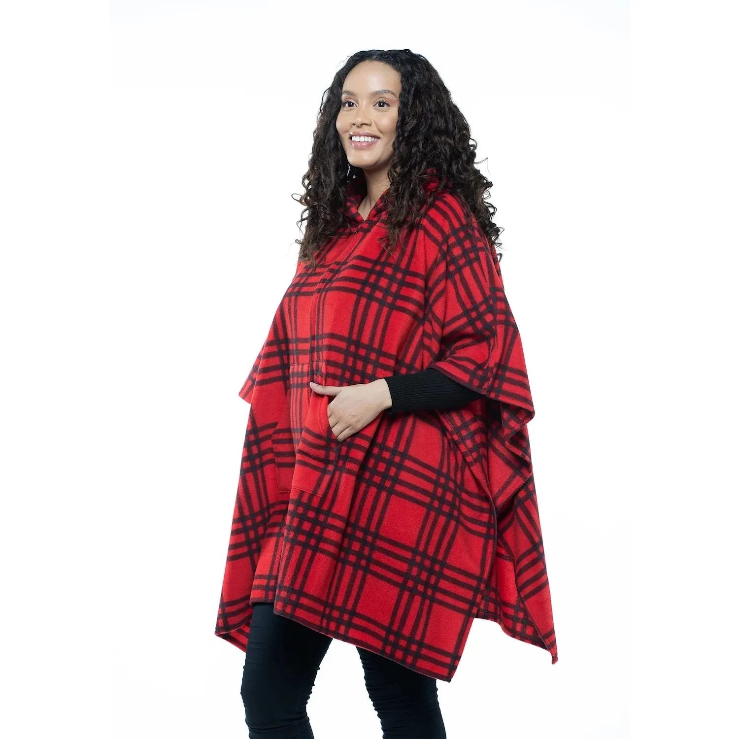 Linda Anderson Women's Fleece Poncho with Hood and Arm Pockets Linda Anderson Le Moda Linda Anderson