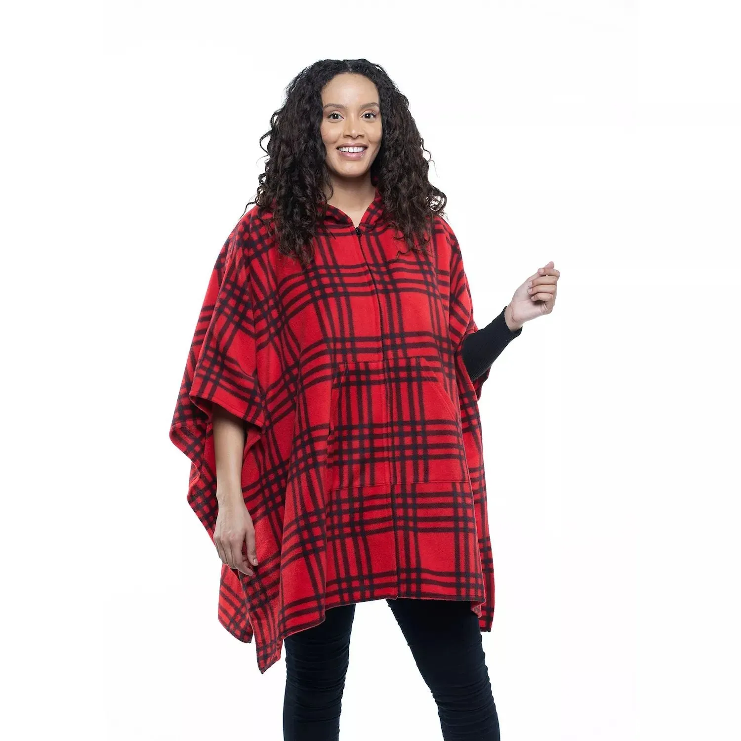 Linda Anderson Women's Fleece Poncho with Hood and Arm Pockets Linda Anderson Le Moda Linda Anderson