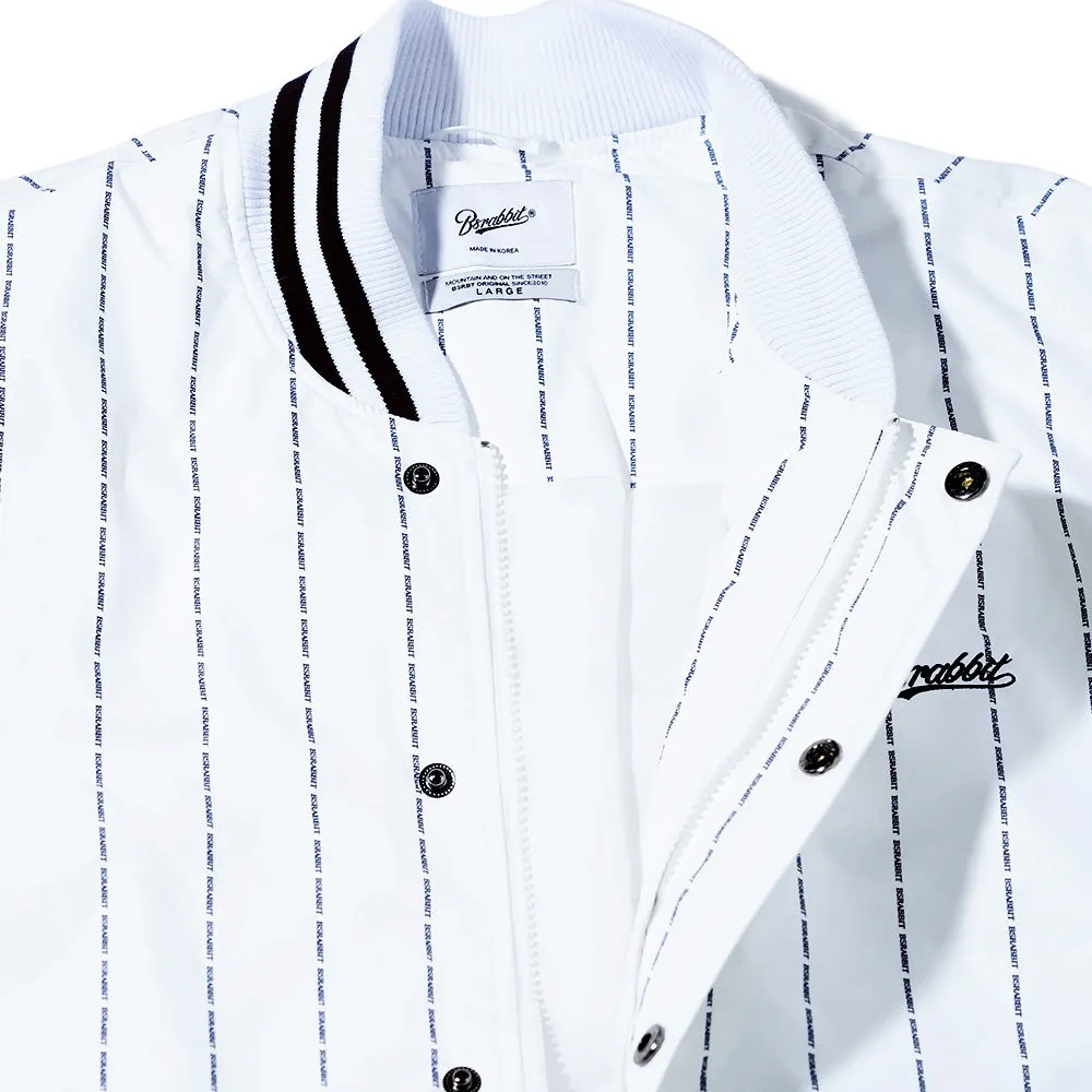 LOGO STRIPE VARSITY JACKET WHITE