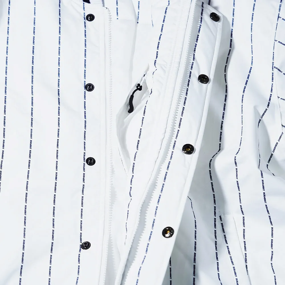 LOGO STRIPE VARSITY JACKET WHITE