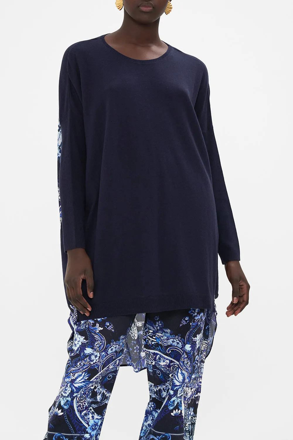 LONG SLEEVE JUMPER WITH PRINT BACK DELFT DYNASTY