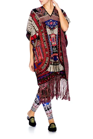 LONG VNECK PONCHO WITH FRINGING ABOUT A GIRL