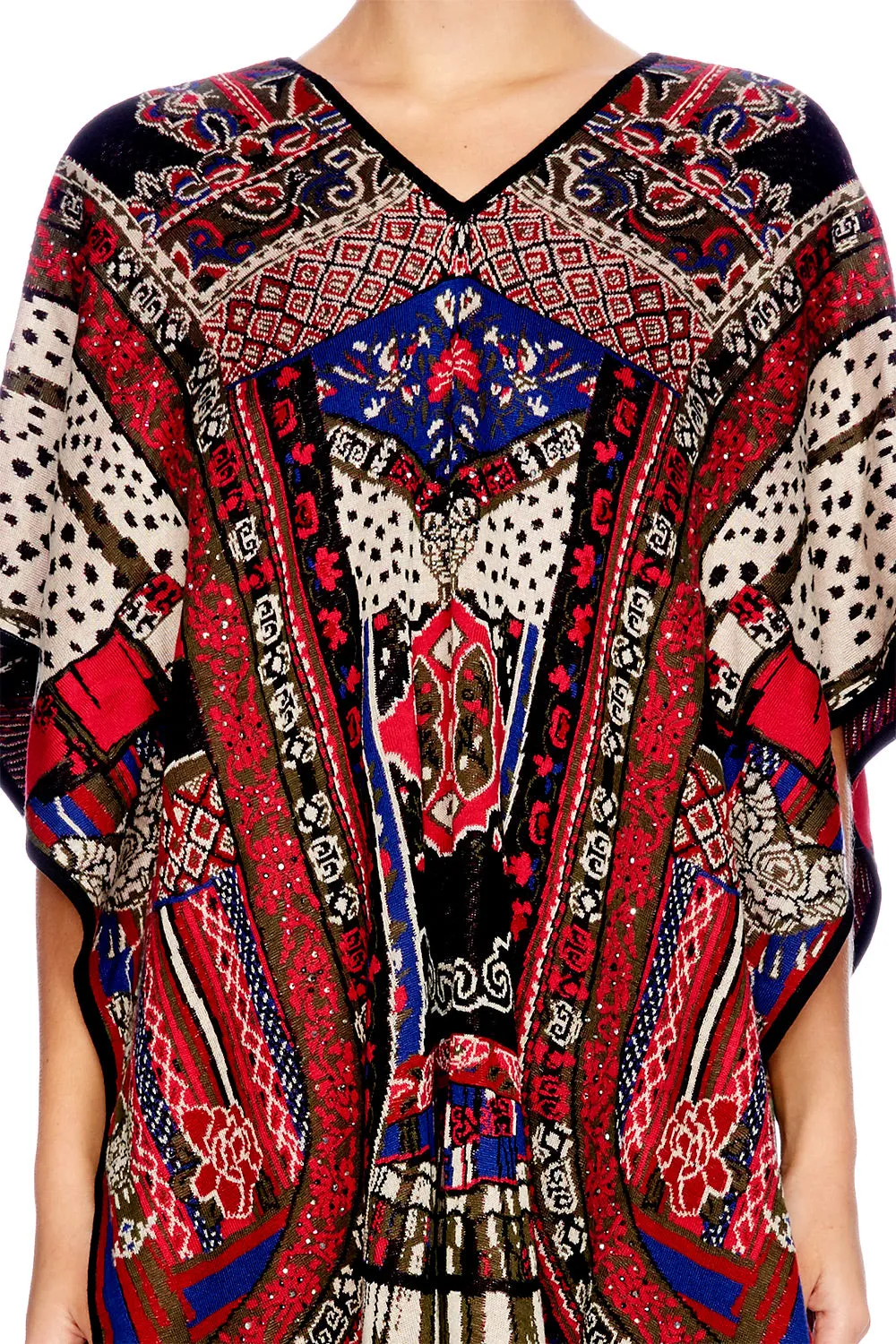 LONG VNECK PONCHO WITH FRINGING ABOUT A GIRL