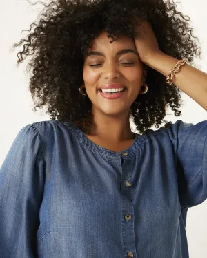 Nancy Button-Down Top | Light Blue