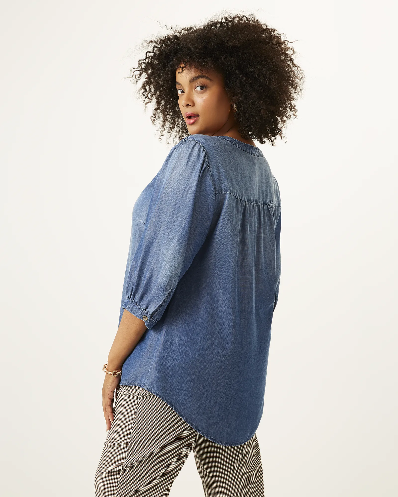 Nancy Button-Down Top | Light Blue