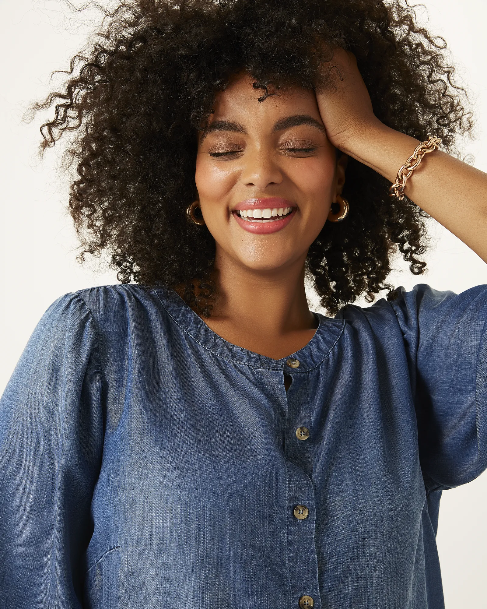 Nancy Button-Down Top | Light Blue
