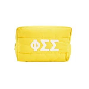 Phi Sigma Sigma Makeup Bag - Puffer Style with Sorority Letters