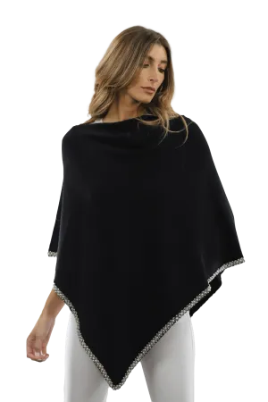 Poncho with Beaded Boarder