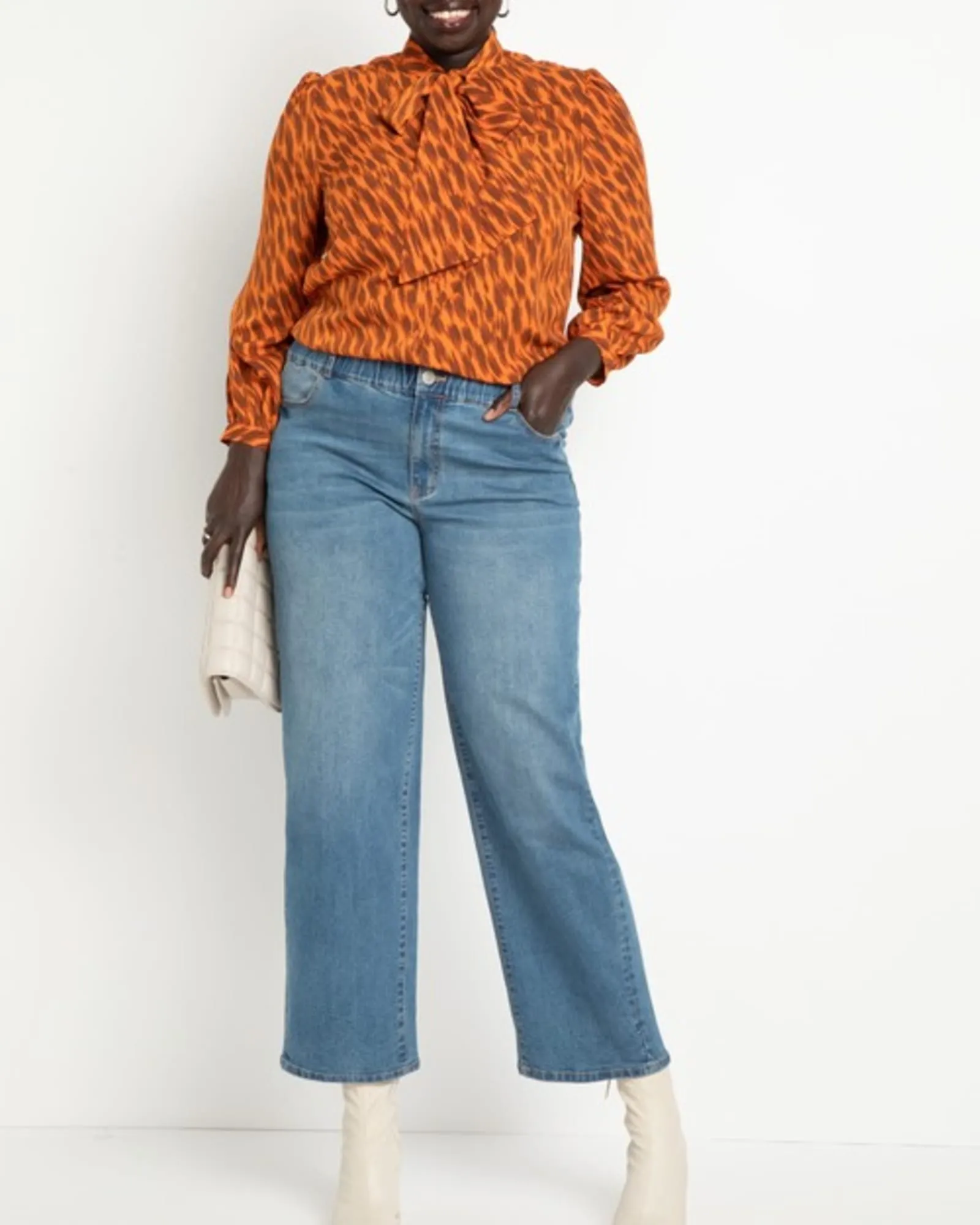 Reina Tie Neck Blouse | New Natural