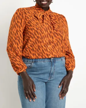 Reina Tie Neck Blouse | New Natural