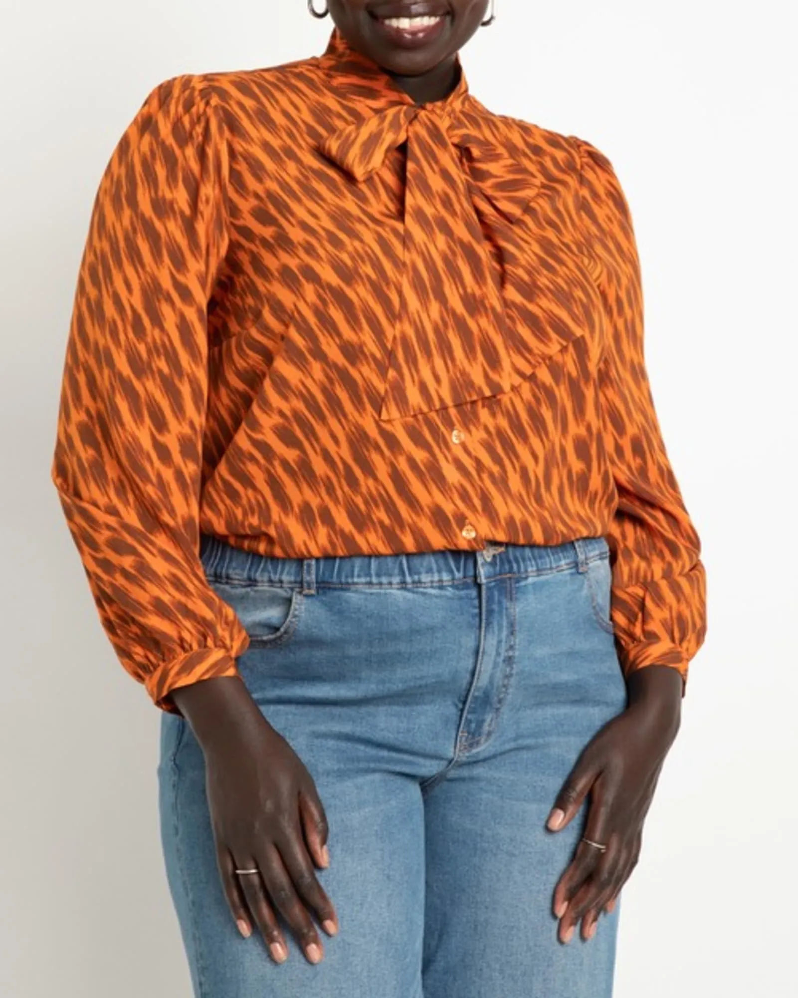 Reina Tie Neck Blouse | New Natural