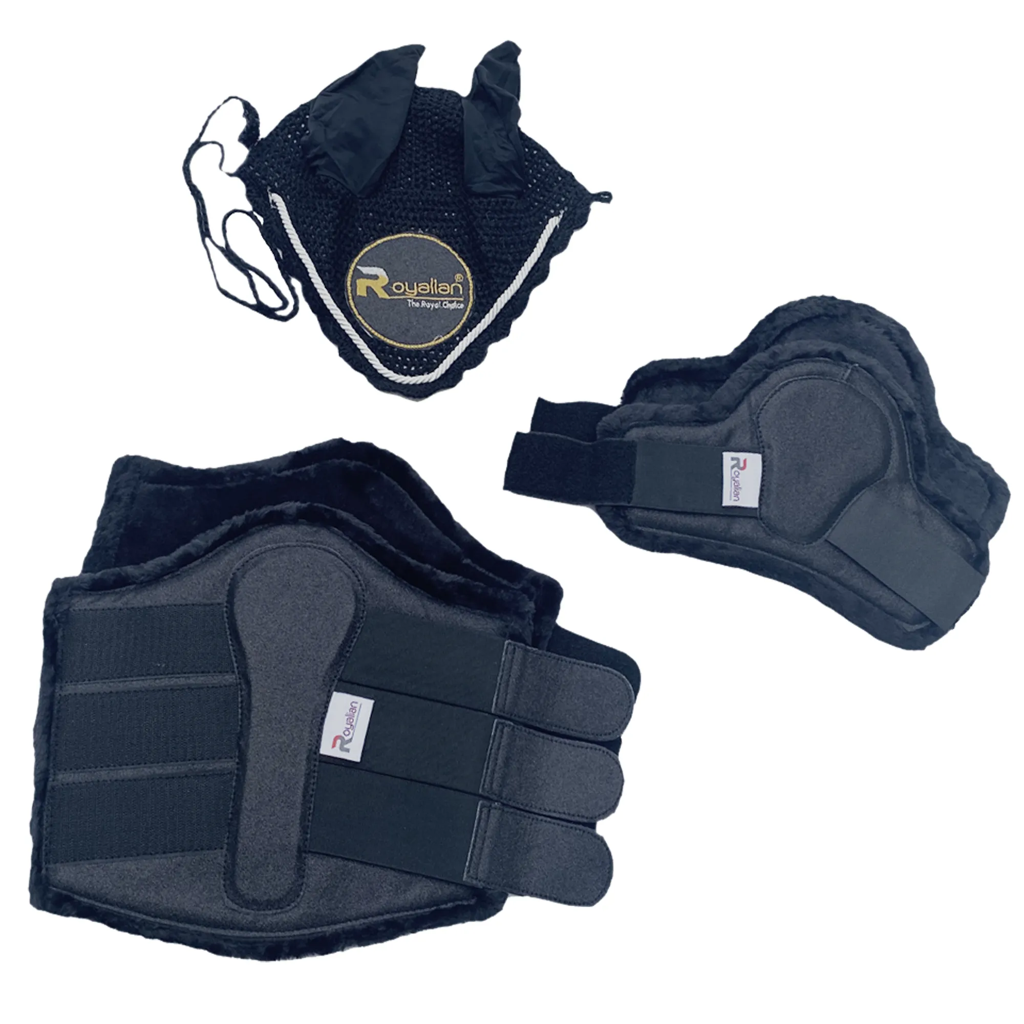Royalian Horse Glitter Full Jumper Pad with One Fly veil – Two Brushing Boots – Two Hind Boots - Set