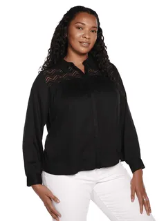 Rylee Lace Detail Top | Black