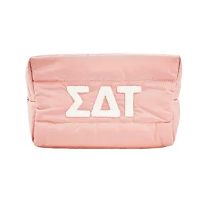 Sigma Delta Tau Makeup Bag - Puffer Style with Sorority Letters