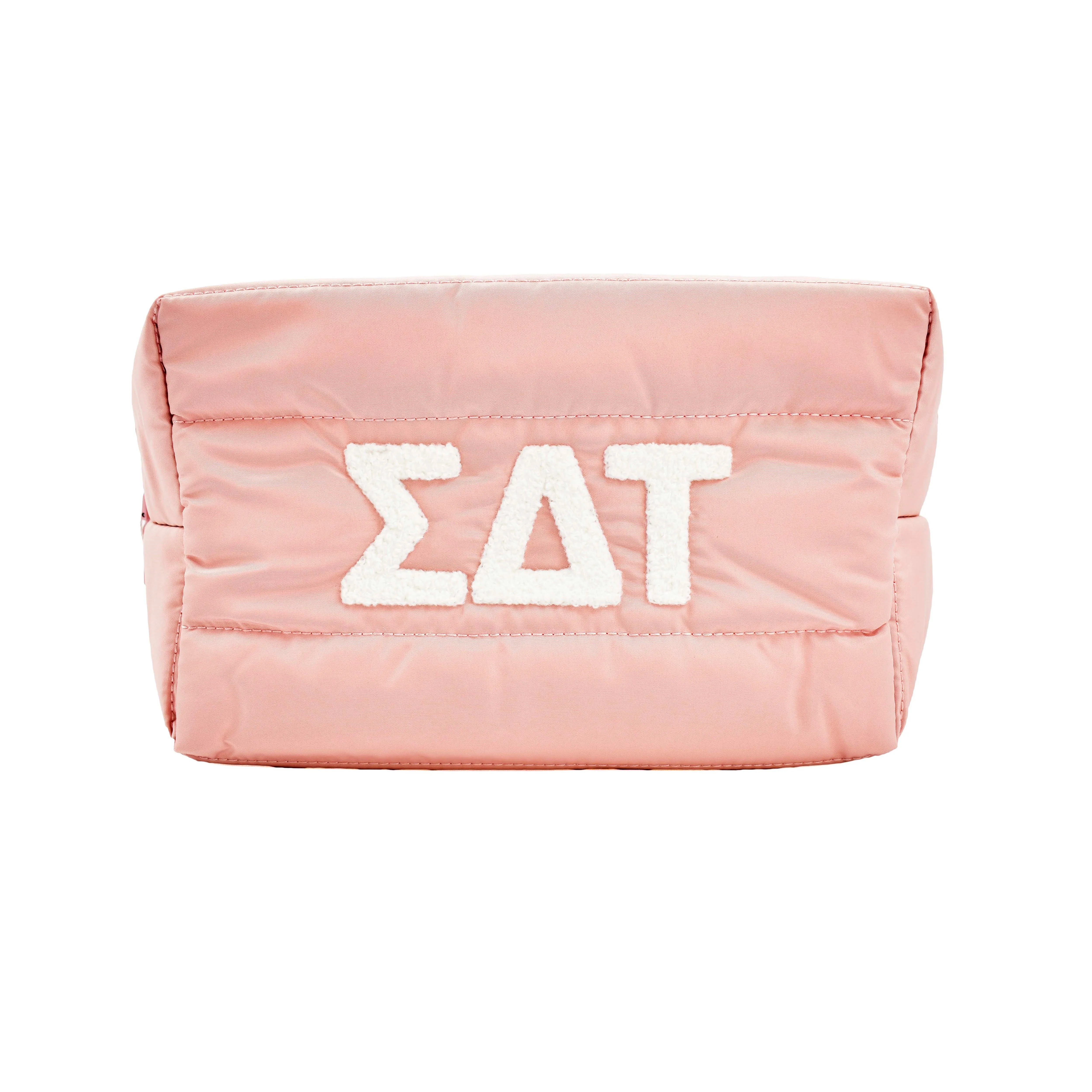 Sigma Delta Tau Makeup Bag - Puffer Style with Sorority Letters