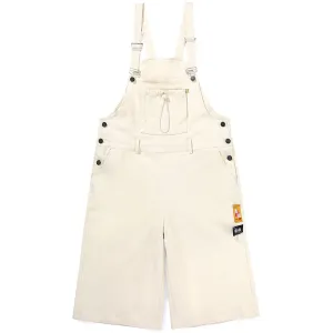 Solid Label Drawstring Pocket Cotton Overall Shorts