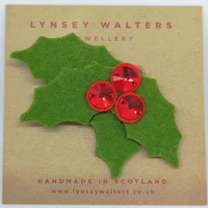 Sparkly Holly Brooch