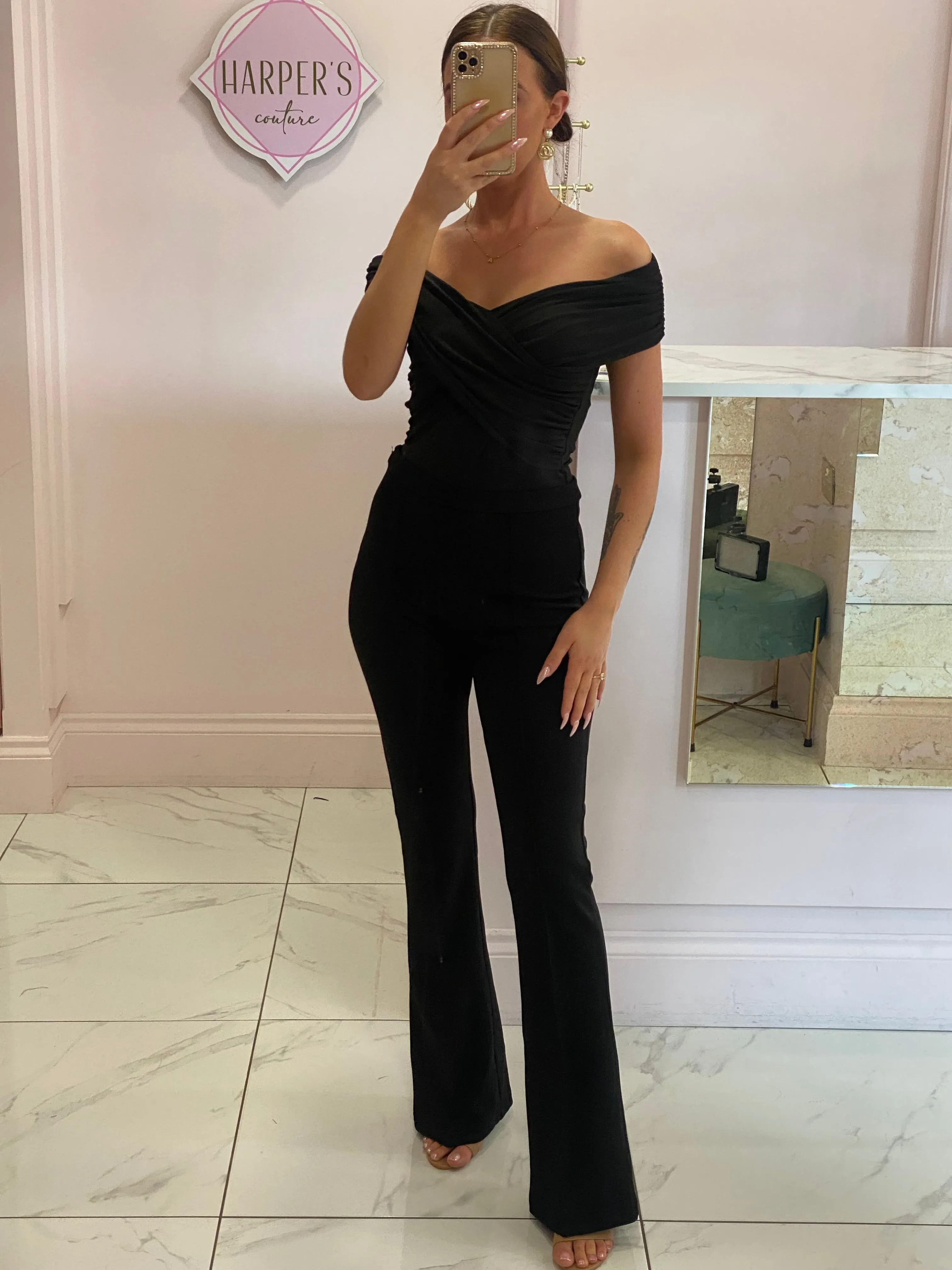 Stunning Elle Black Wrap over  Bodysuit