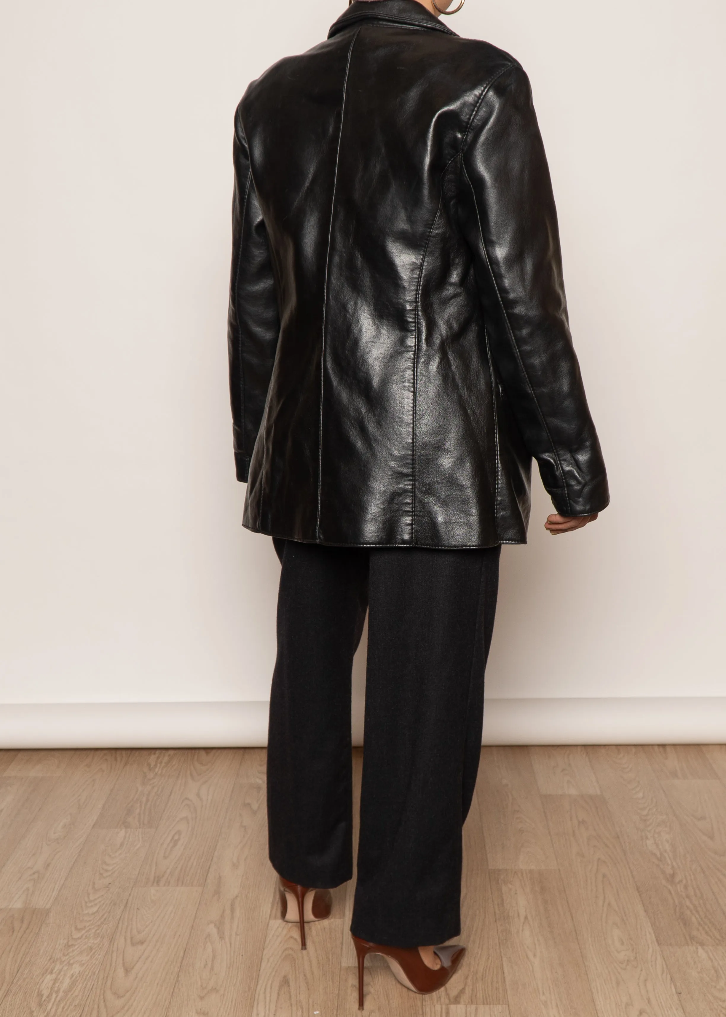 Vintage Leather Blazer Jacket