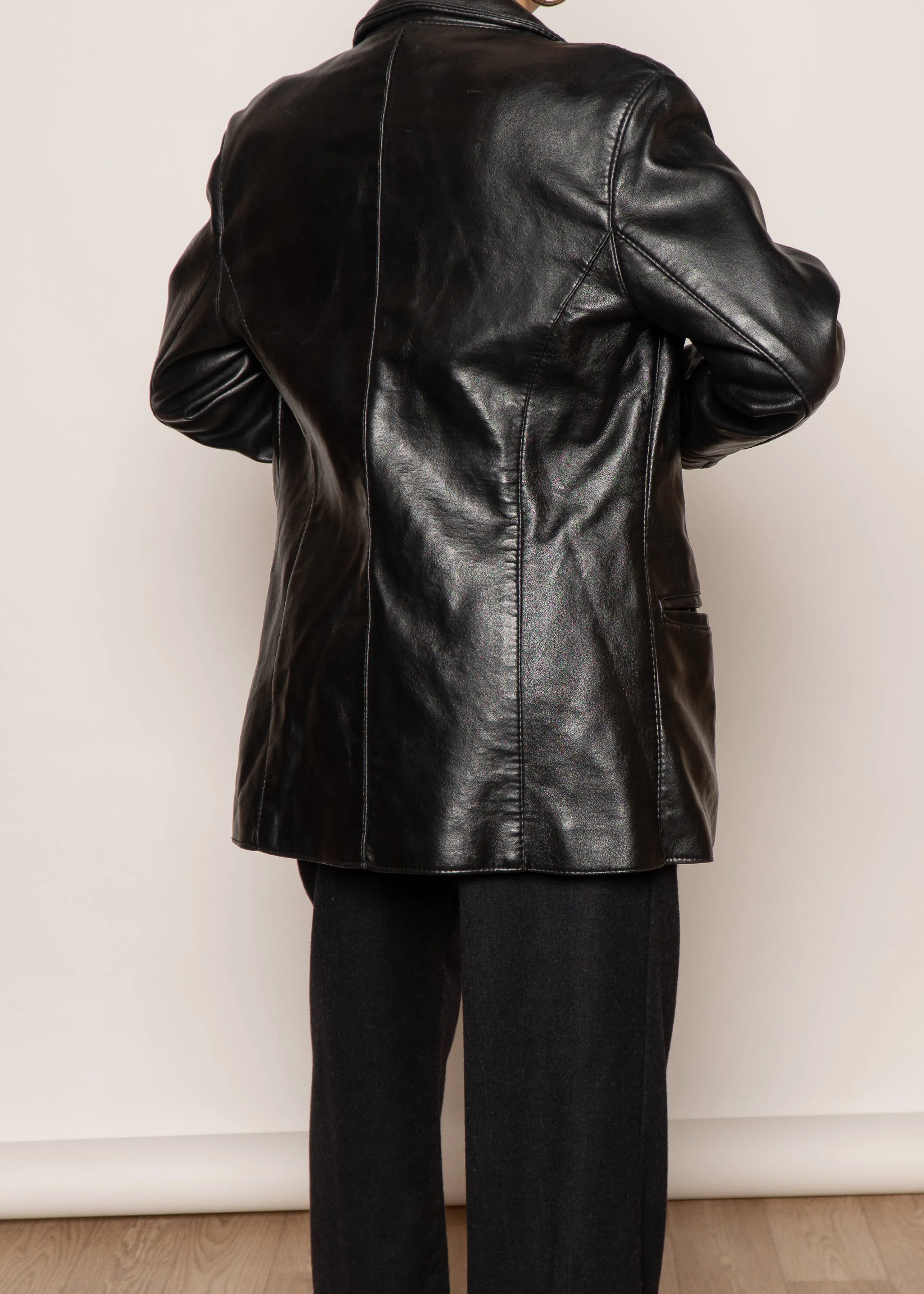 Vintage Leather Blazer Jacket