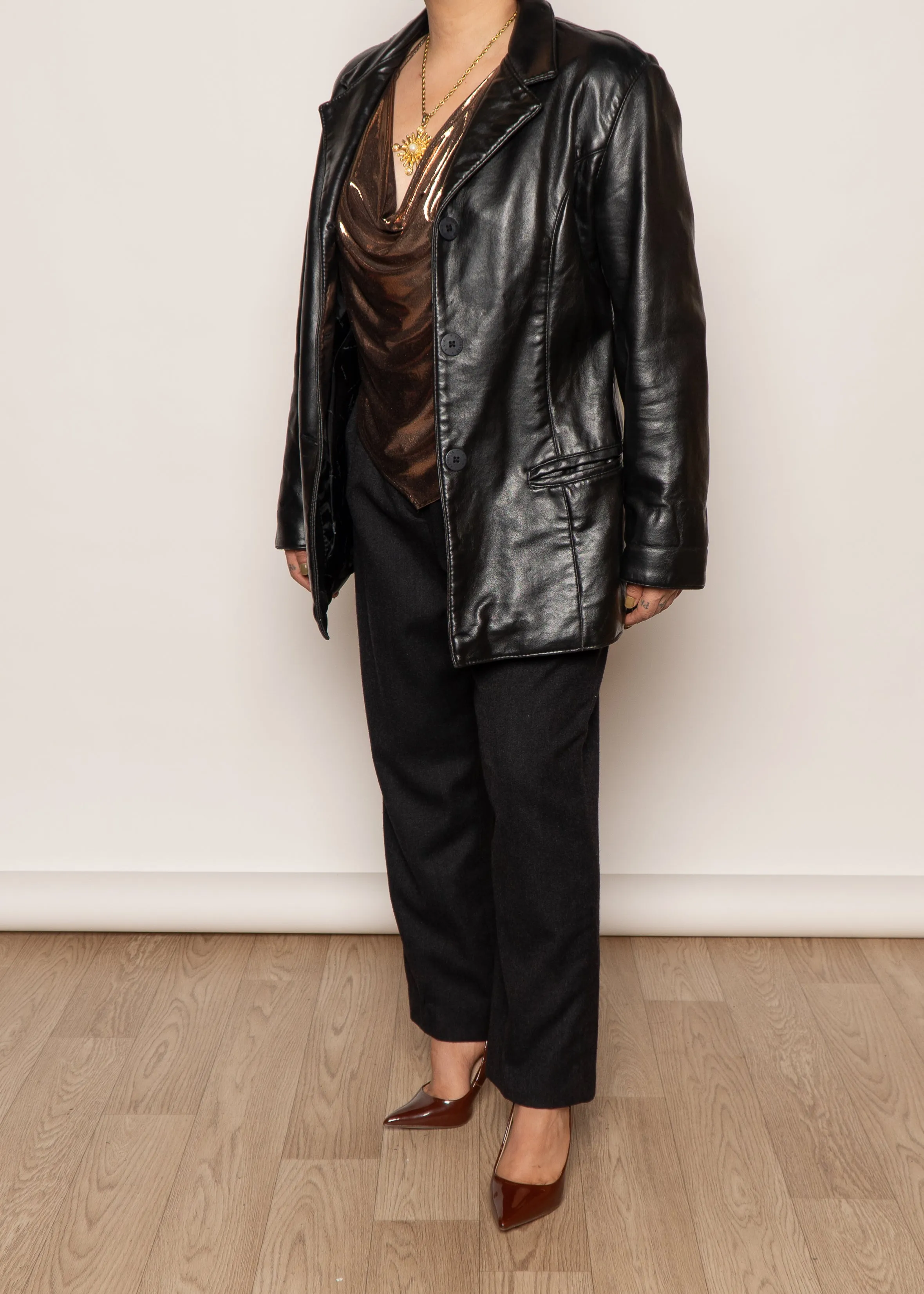 Vintage Leather Blazer Jacket
