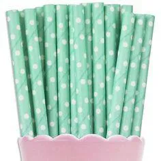 White Spot On Mint Paper Straws