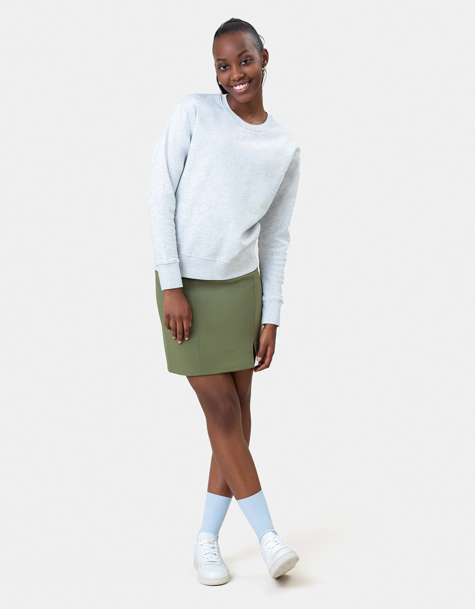 Women Classic Organic Crew - Faded Black