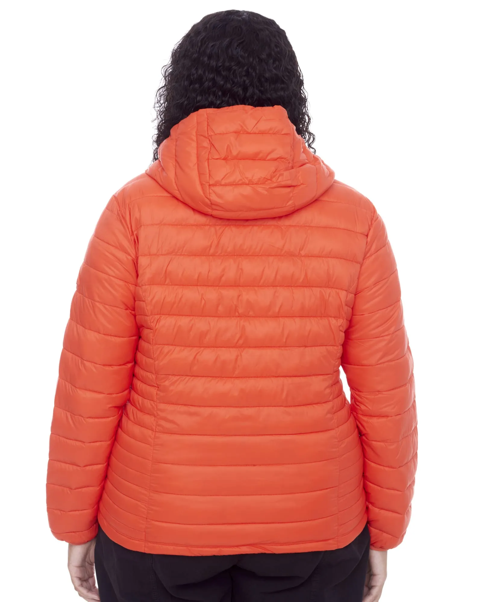 Women's Plus Size - YOHO | Vegan Down Lightweight Packable Puffer Jacket & Bag | Tangerine