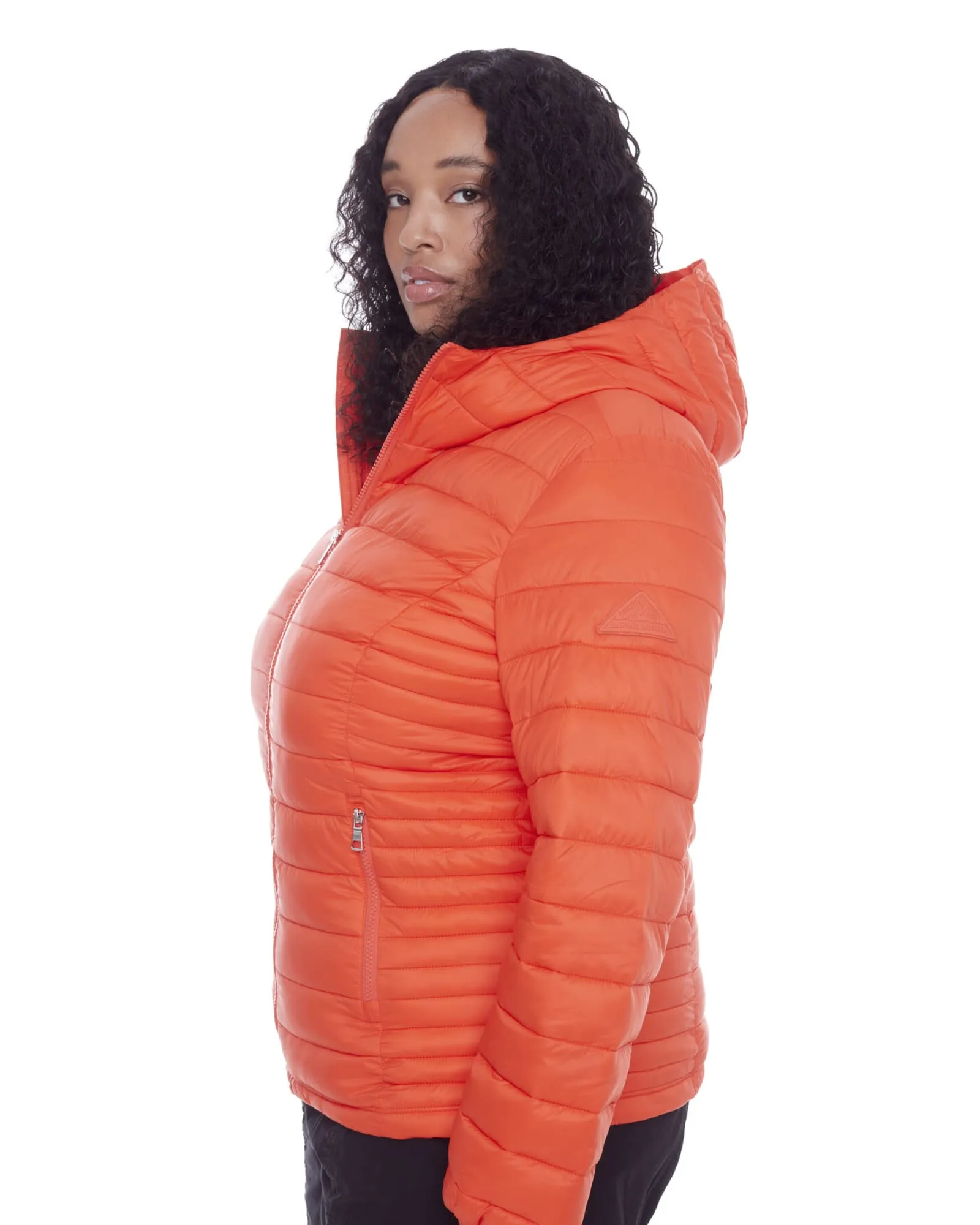 Women's Plus Size - YOHO | Vegan Down Lightweight Packable Puffer Jacket & Bag | Tangerine